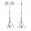 Double projecteur LED de chantier, 2800 lumens, trépied téléscopique