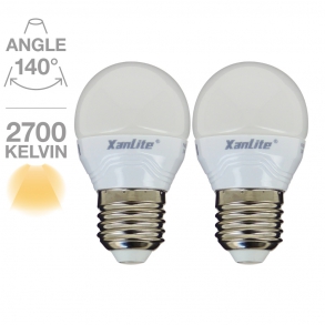 Lot de 2 Sphériques P45 250 Lumens E27 25W blanc chaud 