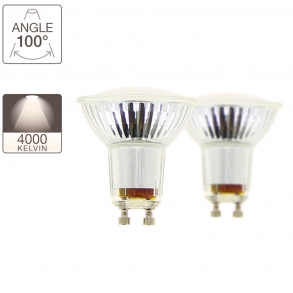 Pack 2 ampoules LED spot, culot GU10, classique