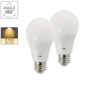 Pack de 2 ampoules LED A60, culot E27, classique