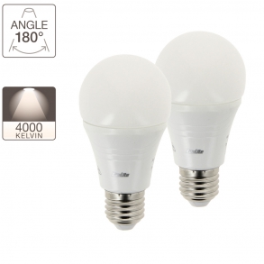 Pack de 2 ampoules LED A60, culot E27, classique