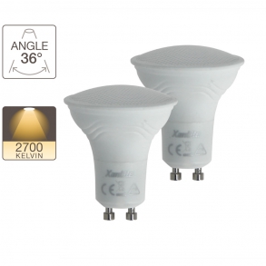 Pack de 2 ampoules LED, culot GU10, classique