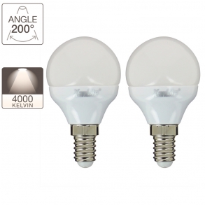 Pack de 2 ampoules LED P45, culot E14, classique