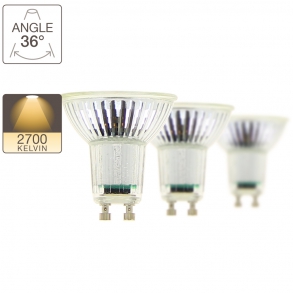 Pack de 3 ampoules LED spots, culot  GU10, classique