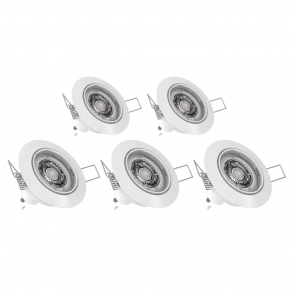 Pack de 5 spots encastrés, ampoules incluses, dimmable