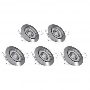 Pack de 5 spots encastrés, ampoules LED GU10 incluses
