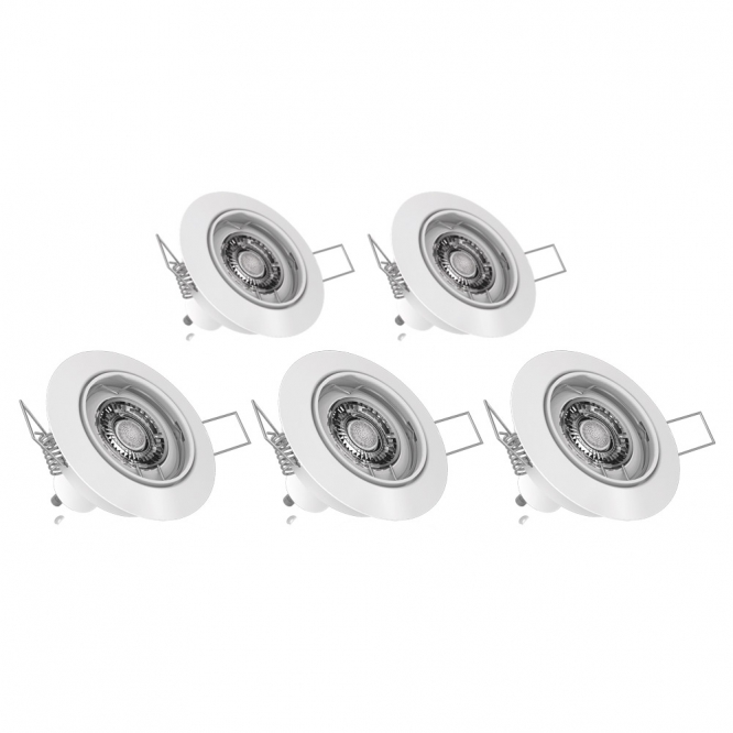 Eclairage intérieur Spots encastrables Pack de 5 spots encastrés, ampoules  LED GU10 incluses Xanlite